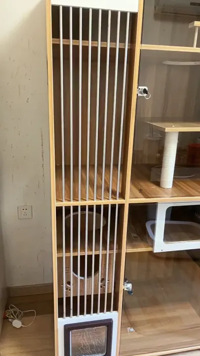 Oversized Cat Condo Solid Wood Cat House Panoramic View Cat Cage ...