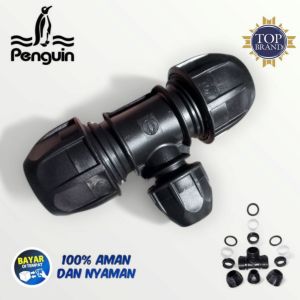 Sambungan pipa HDPE reducer Tee ukuran 40x32 mm atau 1 1/4 x 1 inch