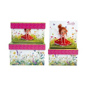 4Pcs Square Cardboard Nesting Gift Boxes with Lids Eco Friendly Pre Assembled for Christmas Easter Birthday Party Gifts Decor