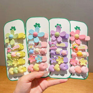 Childrens Flower Hair Clips Little Girls Hair Accessory Duckbill Hair Clamp Bangs Clamp No Damage Love Heart Shaped Clip