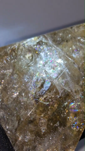 (SG Seller Ready Stocks) Natural Brazil Yellow Quartz Free Form Ornament with Rainbow
