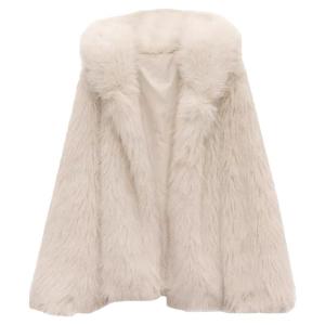 Fall Winter New Style Womens Loose Fox Fur Coat with Hood Artificial Mink Fur Jacket Eco-friendly Long Sleeve Korean Version