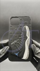 Case Iphone 3D Softcase Casing Timbul J0- rdan Warna Black n White 11 12 13 14 Pro Max 7Plus XR X XS MAX 7 8 Plus Silicone Anti Crack Pattern