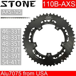 Stone 110bcd Round Double Chainring 5 bolts for 12S AXS Flattop Chain 12 Speed Road Bike 46 33t 48 33T 48 35T 50 37T 52 39T 54 41T 2x