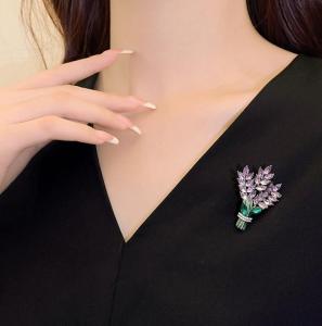 Phụ Nữ Trâm hoa oải hương hoa Ve Áo Tinh Tế Pins Cố Định Phụ Kiện Lãng Mạn Thời Trang Trâm Cài