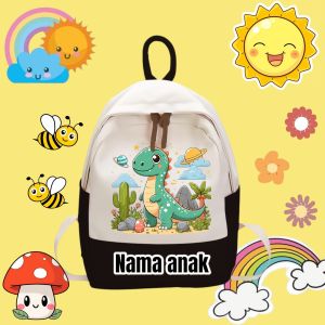 tas ransel anak dino anak tas ransel sekolah tas ransel TK SD tas ransel anak perempuan laki-laki tas mengaji anak usia 6 7 8 9 10 thn merah hitam pink biru