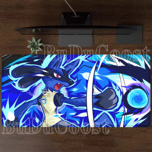 Bandai | Lucario Charmander Pokemon Mouse Pad HD Printing Anime Kawaii XXL PC Gaming Keyboard Overlock Mousepad Office Non-slip Desk Mat