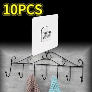 5-100PCS Transparent Hanging Shelf Hooks Wall Storage Rack Fixing Patch Strong Self-Adhesive Snap for Kitchen Bathroom Gadgets