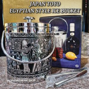 JAPAN TOYO EGYPTIAN STYLE CHROME PLATED METAL ICE BUCKET / PAIL • JAPAN SURPLUS