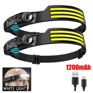 ESMARTER | USB Rechargeable Head Flashlight COB LED Headlamp Induction Head Lamp Built-in Battery Outdoor Camping Fishing Sensor Headlight