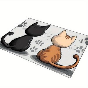 VIKAMA Non-Slip Cartoon Cat Doormat Lightweight Rug Ideal for Entryway Kitchen Living Room Home Decor Floor Mat