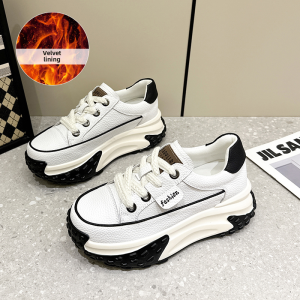 Womens Small Size Shoes 313233 Thick Bottom High Heel Casual Red Shoes Fleece Lined Dad Shoes 34 Size Versatile Fashionable