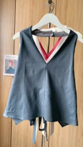 Hồng/ Xám/ Trắng Linen kèm lót mịn Áo cổ yếm cột dây hở lưng basic gợi cảm quyến rũ cá tính năng động YEMI TOP