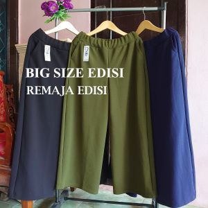 celana panjang kulot extra jumbo wanita remaja dewasa bahan crepe skins