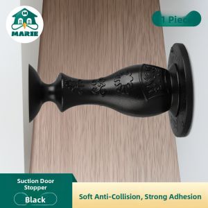 MONLEYTA | German Soft Rubber Door Stop No Drilling Silent Impact Absorption Floor Mount Bathroom Door Stopper Suction Cup Fixed