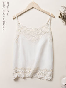 Summer New Style Artistic Cotton Linen Womens Vest Retro Outerwear Strap Base Embroidered Lace Hollow Top Original Design Silk