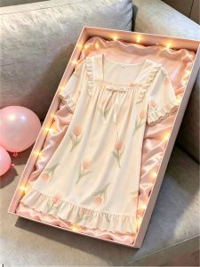 V.C.I | Padded Silk-like Princess Style Summer Sleepwear Dress