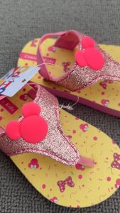 COMICKIDS Sendal Anak Perempuan Sandal Jepit Anak Bayi Perempuan Sepatu Sandal Selop Anak Perempuan Warna Pink Glitter Merah Muda Creme Cream Kids Slippers Cute Girls Flip Flop Girls Baby Girly Pretty MINNIE GLITTER