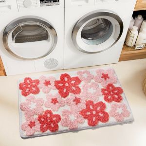 Họa tiết hoa Thảm đổ xô Thảm lót sàn phong cách tươi mới phòng ngủ Thảm phòng khách sofa Thảm trải nền trang trí nội thất Thảm phòng tắm máy có thể giặt sàn phòng tắm Thảm lót sàn cực mềm thấm chống trượt Thảm nhà tắm