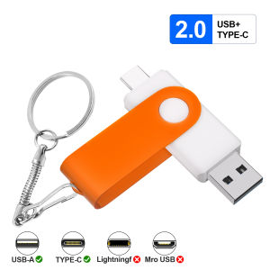 Jaster | TYPE-C USB 2.0 Flash Drives 128GB White Liner Metal Clip OTG 2 in 1 Memory Stick Pendrive for Mobile Phone on PC real capacity