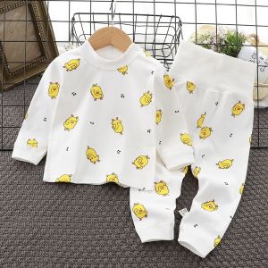 Pure Cotton Autumn Clothes Set High Waist Long Sleeve Separate Baby Sleepwear for Boys And Girls Comfortable Home Innerwear
