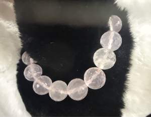 Rose Quartz Faceted Bead Bracelets 圆形切割冰种粉晶