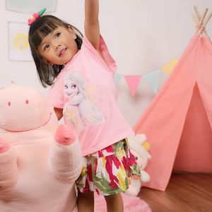 Váy cho bé gái Elsa BOMINES Set bộ váy cotton hè mát mẻ chân váy có chip đùi cho bé 3y-12y từ 14-36kg SETCHANVAYELSAHOA