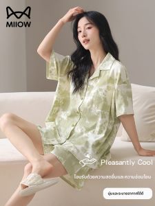 MiiOW | ชุดนอนผู้หญิงผ้าฝ้ายแท้ MiiOW ฤดูร้อน 2025 ชุดนอนแขนสั้นขาสั้นระบายอากาศได้ดี ชุดอยู่บ้าน ชุดนอนผู้หญิง ชุดนอนผ้าฝ้ายแท้
