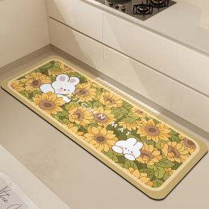 พื้นรองเท้ากันลื่นในครัว ดูดซับน้ำได้ดี ทนทานต่อการล้าง ไม่ต้องซัก ป้องกันการเปื้อน สำหรับพื้นห้องน้ำในบ้าน