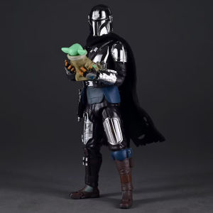 Bandai | Mafex 256 Star Wars The Mandalorian Din Djarin High Quality Electroplated Articulated Action Figure Collectible Model For Adults