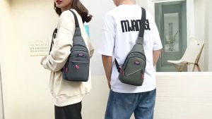 [READY STOCK/FAST SHIPPING] New mens high quality waterproof nylon chest bag simple and fashionable chest bag large capacity multi-layer messenger bag shoulder bag
