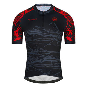 VENDULL Nam Xe Đạp Leo Núi Đi Xe Đạp Jersey Nhanh Khô Thoáng Khí Đua Xe MTB Xe Đạp Quần Áo Đồng Phục Tay Ngắn Khóa Kéo Đóng Cửa