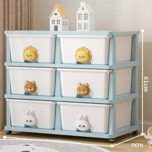 Living Room Toy Storage Rack Classification Organization Shelf Snack Cabinet Home Use Storage Cabinet Plastic Material