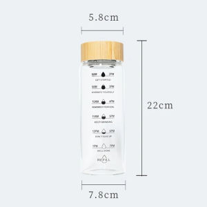 700ML Glass Water Bottle With Time Scale And Stainless Steel Tea Filter Glass Mug High-End Simple Student Travel Drinking Cup