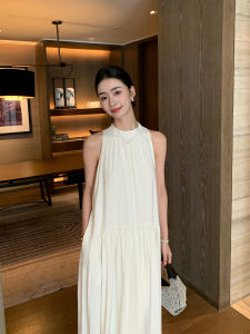 Maven Lin Luxury Long Sleeveless Dress Womens High Quality Long Velvet Cotton Vest Skirt Umbrella Skirt Summer Fashion