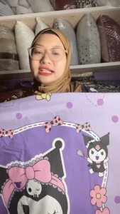 sprei sorong rumbai adem spesial edisi kuromi katun disperse premium halus lembut