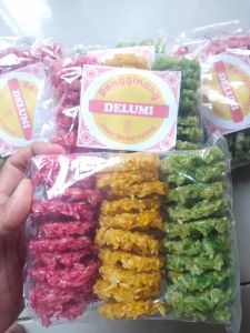 rengginang rainbow rasa terasi isi 40 pcs ukuran mini