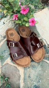 Sandal Slide Marhadi Sendal Pria Kulit Genuine Leather - Karten Brown