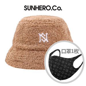 Sunhero Lamb Fur Bucket Hat Face Slimming Versatile Warm Thickened Waterproof Winter Fishing Cap Casual Style Womens Hat