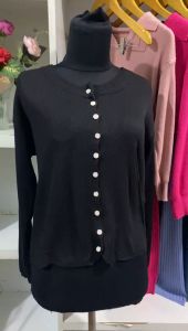 Cardigan Rajut Wanita Casual dengan Kancing dan Motif Polos - Nyaman & Stylish