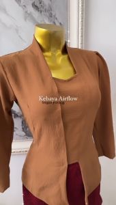kebaya airflow Polos model lengan panjang bet V dengan kancing klepe Cocok dipakai untuk acara resmi ataupun non resmi anak sekolahan guru dan berbagai acara lainnya Ready dengan 6 warna terbaru