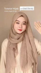 Hijab Pashmina Crinkle Shawl Cotton Wide Jilbab Bahan Katun Pashmina Premium CRINCLE Mei Chen