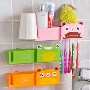 Kệ Treo Bàn Chải Kem Đánh Răng Hình Thú Cute Kèm Nút Hít Chân Không Và Keo Dán Siêu Dính Chắc Chắn