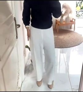 Kulot Scuba Cubit Jumbo Premium & Kulot Highwaist Putih Tulang