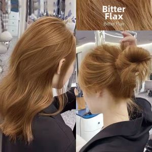 Trendy Milk Tea Color Hair Dye White Enhancing Golden Brown Plant-Based Home Application Hair Coloring Paste by LAN DUO