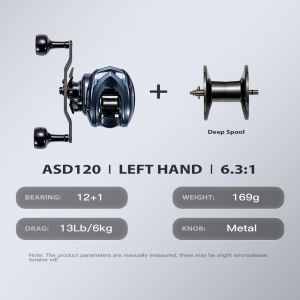 SOLOKING ASHMOON Alloy Baitcasting Reel 12+1BB 6KG Power Long Carbon Handle Fishing Reel for Sea Boat Fishing Saltwater