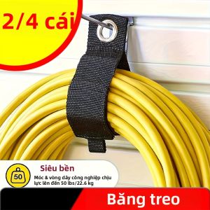 2/4 Dây Nối Dài Giá Đỡ Dụng Cụ Sắp Xếp Lưu Trữ Băng Cho Vòi Tưới Vườn Và Tường Nhà Để Xe Hoàn Thiện Dây Cáp Nylon