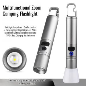 Strong light flashlight aluminum alloy outdoor portable rechargeable super bright laser light flashlight super high power lighting flashlight