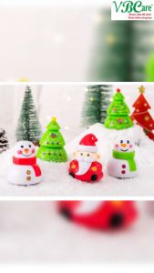 Mini Santa Claus Snowman hình xe trớn ngược đồ chơi trẻ em Cây thông người tuyết ông già Noel xe đồ chơi kéo giáng sinh