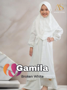 GAMIS ANAK NIBRAS GAMILA BROKEN WHITE / SARIMBIT KELUARGA NIBRAS NEW ARRIVAL